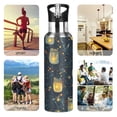 thumbnail image 7 of Yayeee 33oz Insulated Water Bottle Double Wall Stainless Steel with Flip Straw Lid, Orange Fireflies Pattern, 7 of 7