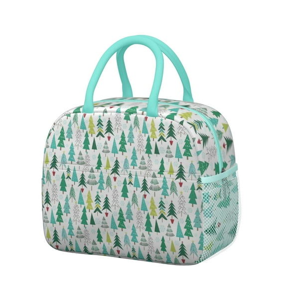 Womens Green Christmas Tree Pattern Lunch Box for Work,Insulated Lunch Bag for Women,Loncheras Para Mujer,Leakproof Adult Lunch Bag for Work,Beach,Travel,Picnic,Camping