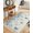 Blue Grey, variant on Green Coastal Washable Area Rug 3'x5',Summer Eucalyptus Leaves Beach Ocean Starfish Conch Woven Cotton Tassels Kitchen Rugs,Non Slip Indoor Door Mat Throw Carpet for Entryway Living Room Laundry Room
