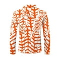 thumbnail image 4 of Zylanna Men's Long Sleeve Polo Shirts with Chest Pocket, Slim Fit Spring Fall Printed Turndown Collar Casual Pullover Tops for Man Orange, 4 of 5
