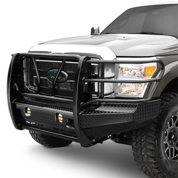 Full Width Black Front HD Bumper with Full Grille Guard for 2018