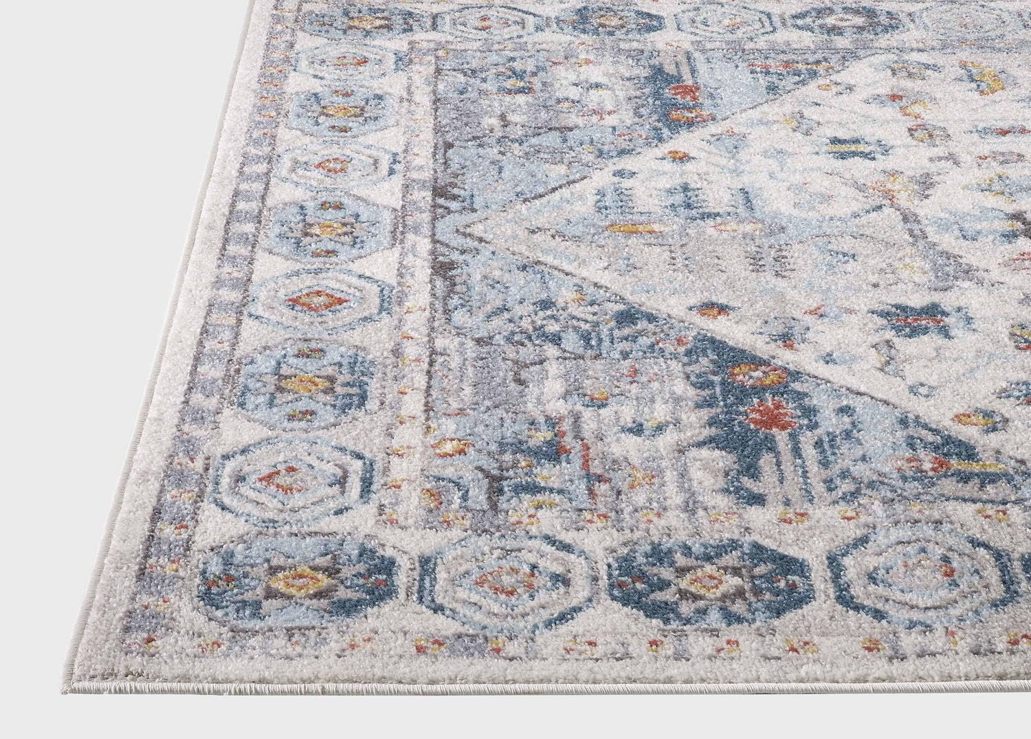 Vesta Cream and Blue Woven Area Rug