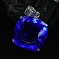 thumbnail image 3 of Certified 91 Ct Blue Sapphire Square Cushion Pendant – 925 Sterling Silver Gemstone Jewelry, 3 of 9