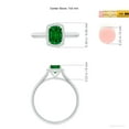 thumbnail image 5 of ANGARA Lab Grown Cushion Rectangular Emerald Halo Engagement Ring for Women in 14K White Gold (Size-7x5mm) | May Birthstone, Birthday, Anniversary, Jewelry Gift for Women | Lab-Grown Emerald Ring, 5 of 8