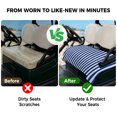 thumbnail image 4 of Golf Cart Seat Covers for 2 Seater,Dark Blue Striped Soft Microfiber Cart Seat Towel Blanket,Modern Beige Geometric Country Absorbent Breathable Non Slip Bench Seats Protector for Golf Course 51"x31", 4 of 9