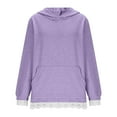 thumbnail image 4 of Sexlip Oversized Hoodies for Women Lace Trim Long Sleeve Hooded Sweatshirt Casual Trendy Fashion Splice Loose Fit Top Purple XXXL, 4 of 6