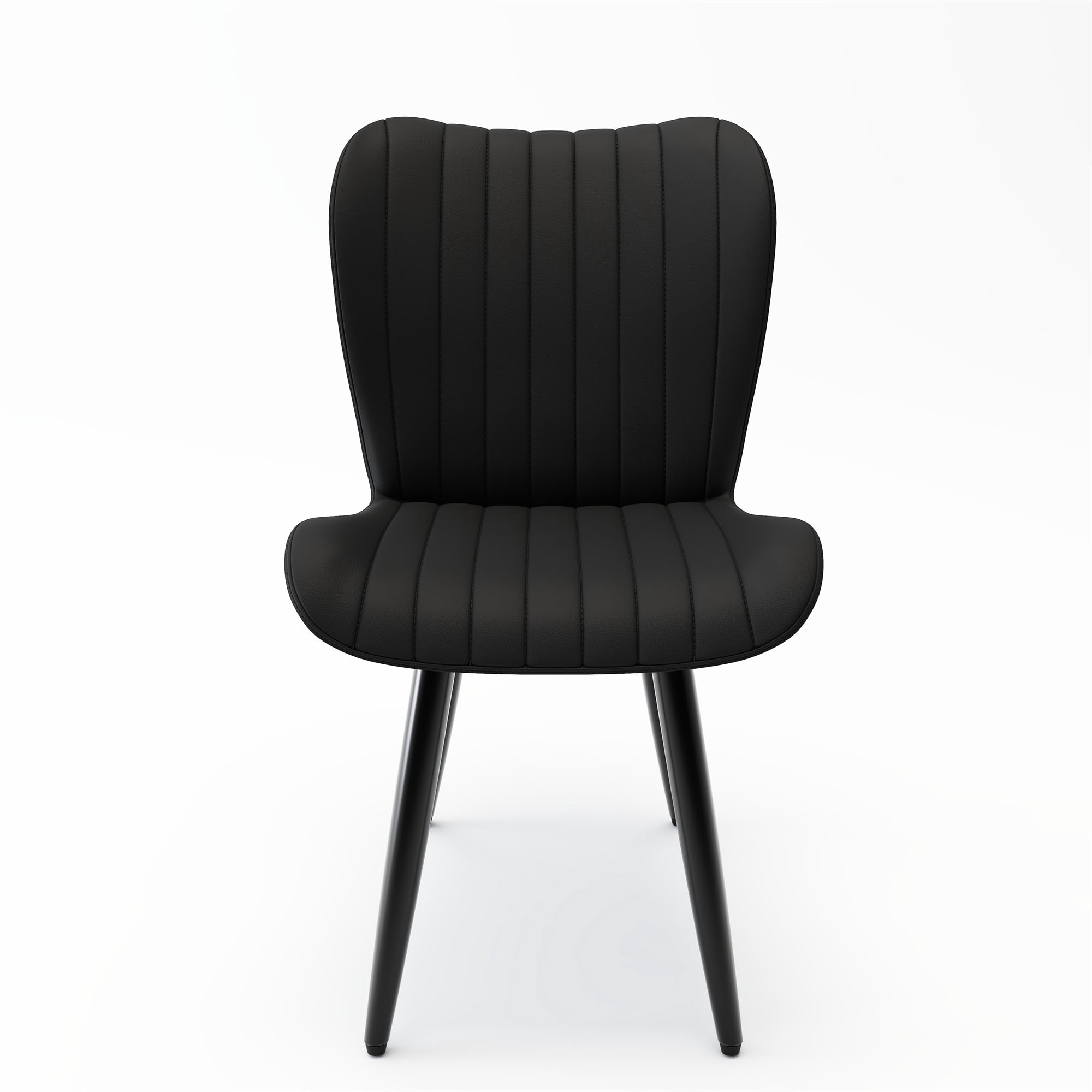 Alvantor Dining Chairs Set of 2 Upholstered Side Chairs with Thick Cushions & Metal Legs for Kitchen Living Room Black