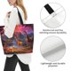 thumbnail image 3 of Balery Lantern Giraffes Magical Forest Bolsa Tote Estilo Estético con Cremalleras, Bolsa de Hombro, Bolsa de Compras Grande y Plegable, 3 of 8
