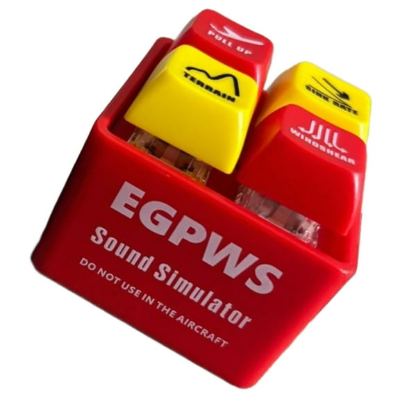 COOLHOOD Aviation Alarm Keychain Realistic Cockpit Button Simulating with Flashing Light for Enthusiasts