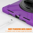 thumbnail image 3 of SaniMore Tri-layer Case for iPad 10th Generation 10.9" 2022, 360° Rotating Hand Rope Crossbody Shoulder Strap Bracket Screen Protecton Heavy Duty Protective Dustproof Anti-drop Shockproof Case, Purple, 3 of 13