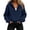 Navy, variant on yillto Womens Half Zipper Hoodies Sweatshirt Crop Loose Long Sleeve Pullover Sweatshirts Clothes