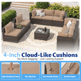 thumbnail image 3 of Sunmthink 10-Piece Wicker Patio Furniture Sets, Outdoor Conversation Set with 4 Inches Thick Cushions and Coffee Table, 3 of 7