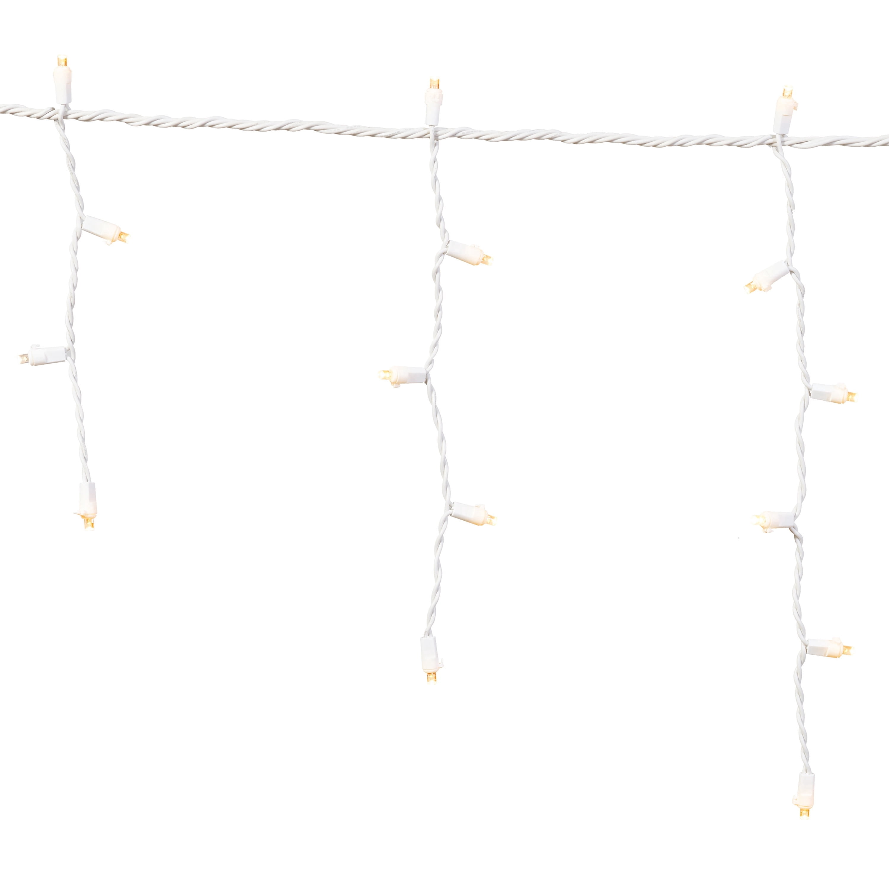 Indoor/Outdoor 200-Count LED 8-Function Sync Christmas Icicle Lights, Warm White, White Wire, 24', by Holiday Time