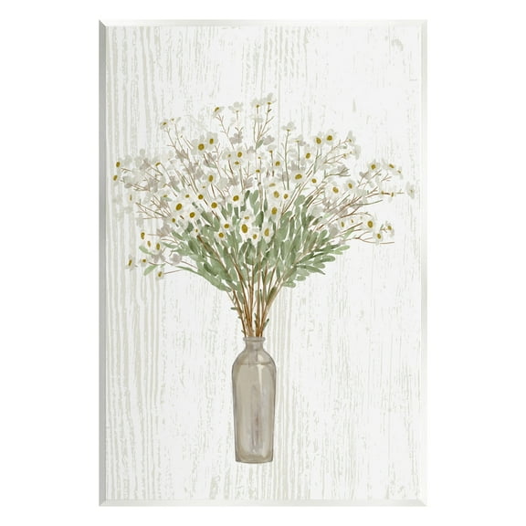 Stupell Industries Country Wildflower Blooms Arrangement Rustic Plank Pattern Graphic Art Unframed Art Print Wall Art, Design by Ziwei Li