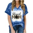 thumbnail image 2 of EQWLJWE Women Blessed Mama T-Shirt Blessed Mom Shirts Blessed Leopard Floral Mother Tee Tops, 2 of 5