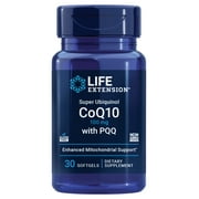 Life Extension Super Ubiquinol CoQ10 with PQQ, coenzyme Q10, pyrroloquinoline quinone, heart health supplement, maximum absorption, 100 mg, non-GMO, gluten-free, 30 softgels