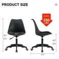 thumbnail image 5 of Swivel Office Chair with PP Legs, Modern Adjustable Lift Desk Chair with High Back and Wheels, Swivel Accent Chair for Home, Vanity, Living Room, Bedroom, Study, Studio, Black, 5 of 9