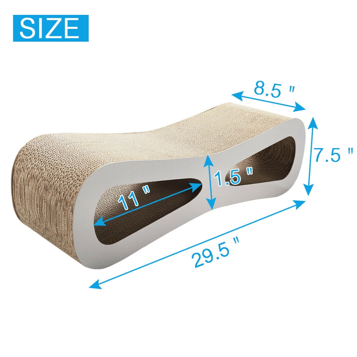 Pefilos Cat Scratching Pads, Cat Scratcher Cardboard Lounger Curved Shape Furniture Play Rest Sleep Cardboard with Catnip Toys Pefilos Cat Scratching Pads, Cat Scratcher Cardboard Lounger Curved Shape Furniture Play Rest Sleep Cardboard with Catnip Toys