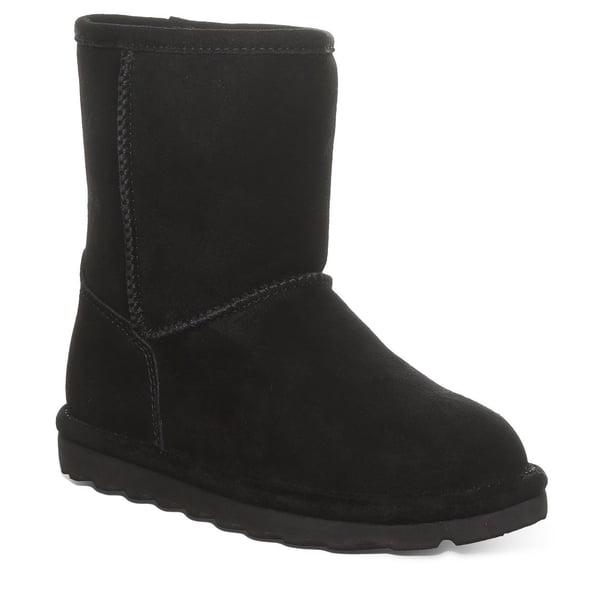 Bota BEARPAW Elle Youth de gamuza negra para niñas, talla 4