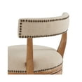 thumbnail image 5 of Alaterre Furniture Hanover Swivel Low Back Bar Height Bar Wood Stool, Weathered Brown and Beige, 5 of 9