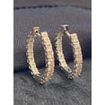thumbnail image 6 of Pave 1.20 Cts Round Brilliant Cut Inside-Out Diamonds Hoop Earrings in Stamped 14K White Gold, 6 of 12