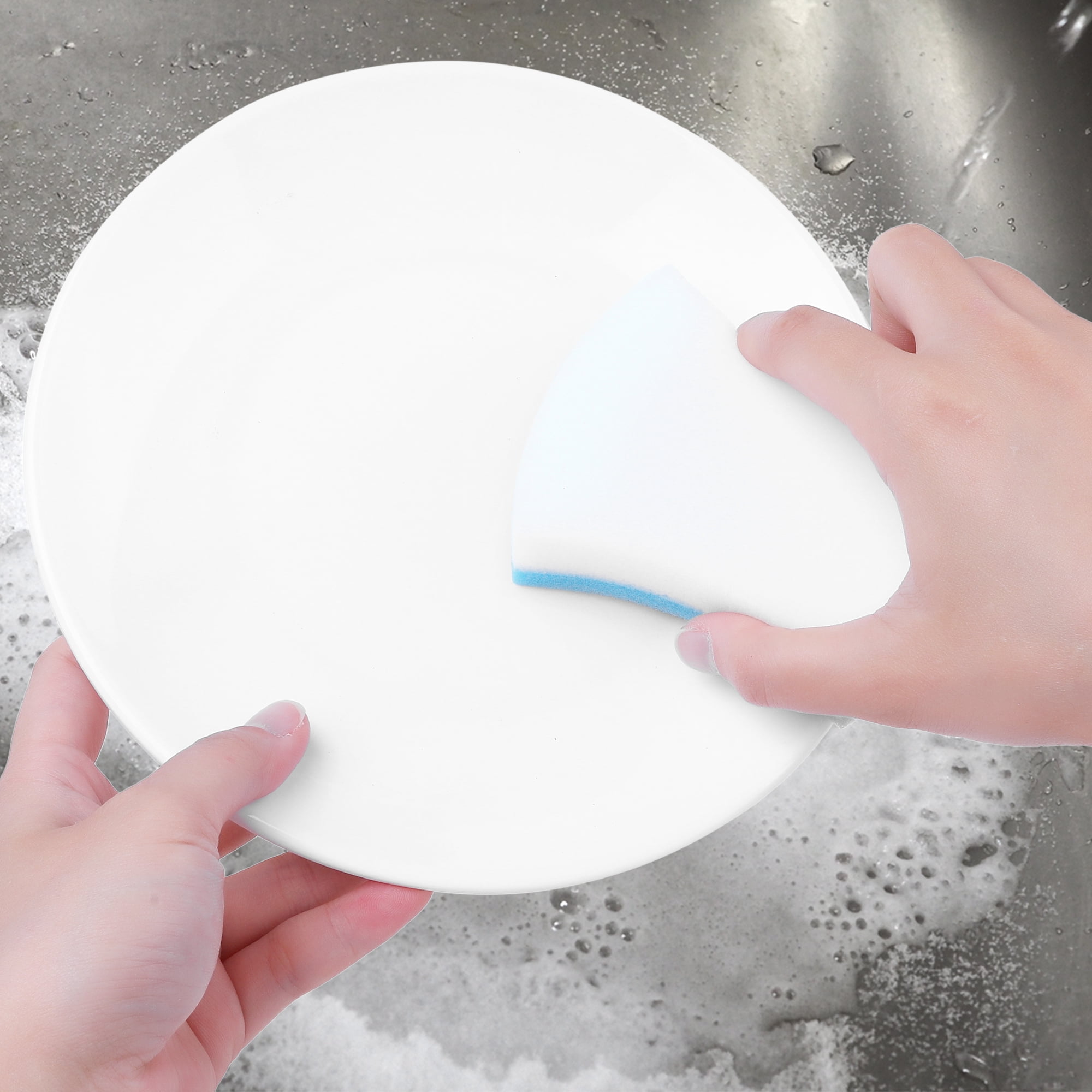 Unique Bargains Non-Scratch Scrub Cleaning Sponges Dual-Sided Sponge 4 Pack 3.9"x3.1"x1.2"