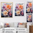thumbnail image 4 of Designart "Seasonal Blooms Multicolored Flowers on Blue I" Floral Canvas Art Print, 4 of 5