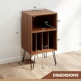thumbnail image 4 of Giantex Record Player Stand, Vinyl Record Storage Cabinet for Living Room, Bedroom, Walnut, 4 of 10