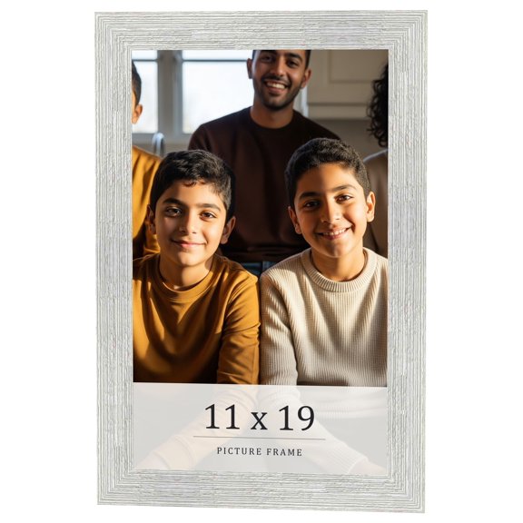 11x19 Frame White Real Wood Picture Frame Width 1.5 inches | Interior Frame Depth 0.5 inches | Barn