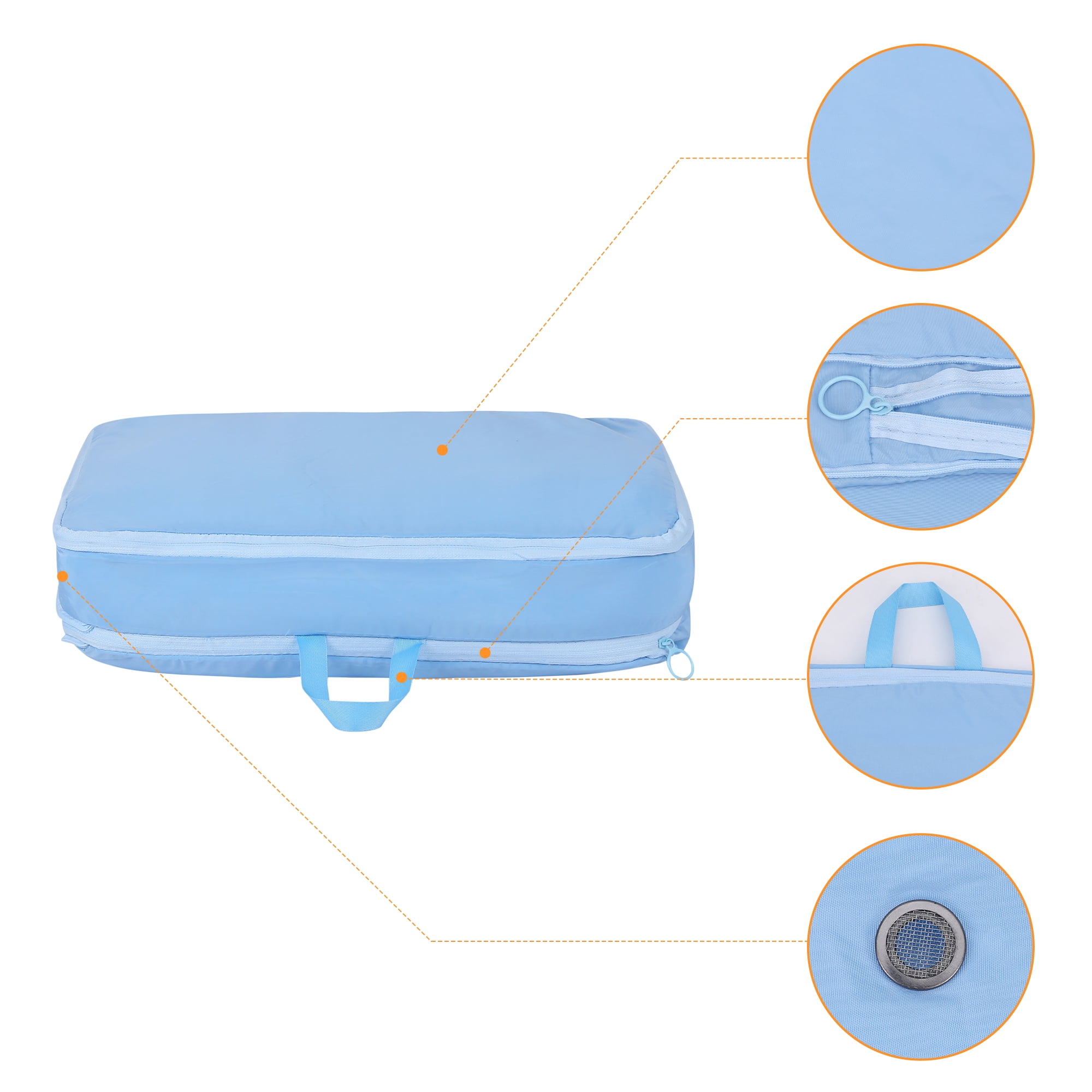 Unique Bargains 1 Pack Clothes Storage Bags Moving Bags Blue 15.5*12*4.5in
