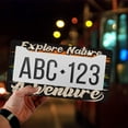 thumbnail image 4 of 1 Pcs Explore Nature Adventure License Plate Frame License Plate Frame,License Plate Cover for Car Decorative Parts,Aluminum License Plate Bracket Holder Rust-Proof for US Standard Car, 4 of 8