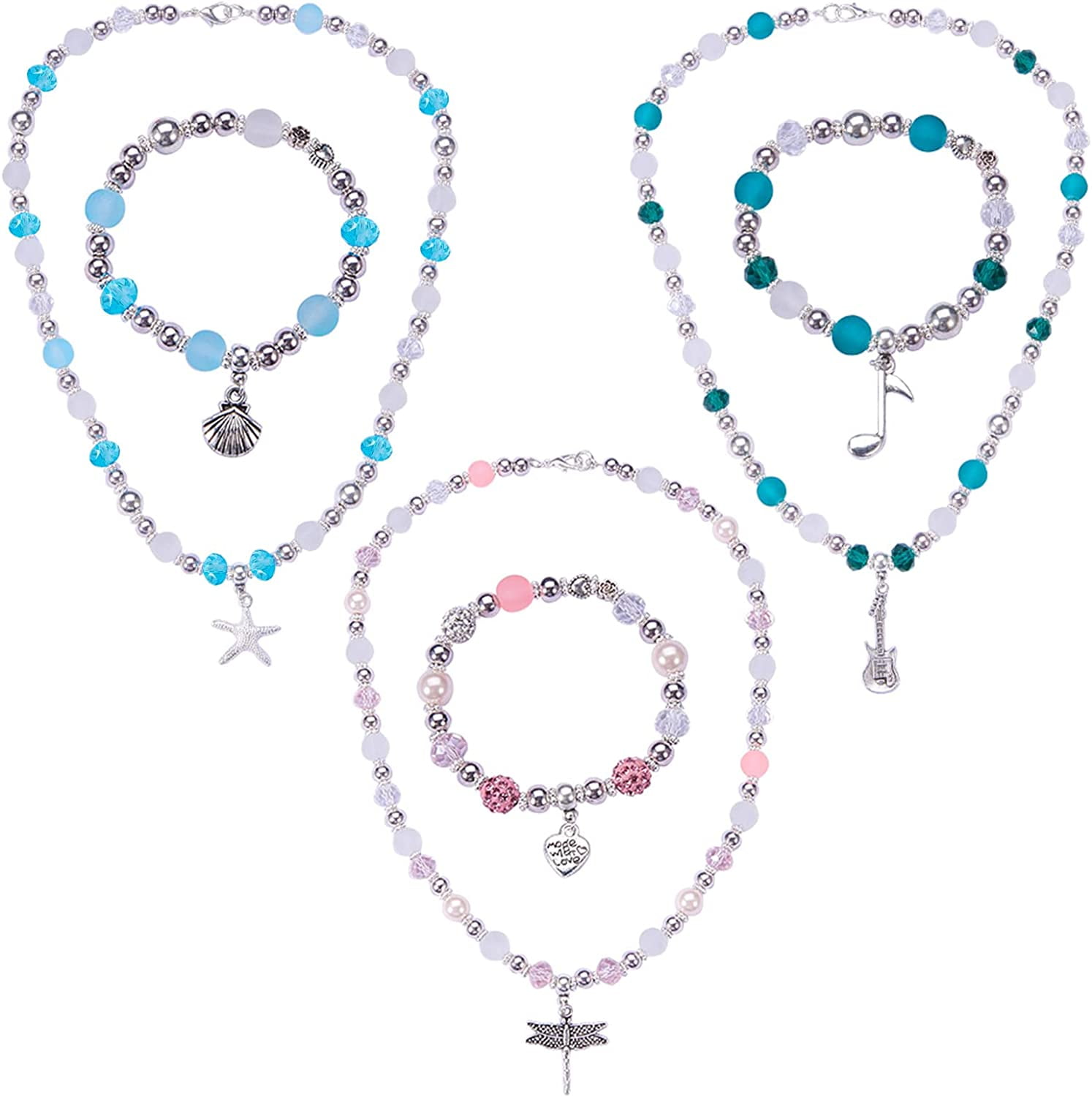 1 Box 650+pcs Luxury Jewelry Making Kits Beaded Charm Christmas Bracelet Necklace DIY Craft Gift Beading Starter Kits Finding Pliers Tools for Teen Adults Women Friendship Instruction Colorful DIY