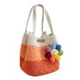 thumbnail image 2 of Handmade Crochet Flower Tote Boho Striped Handbag Beach Bag Crossbody Shoulder Bag Crocheted Floral Purse for Women Vacation Street, 2 of 8