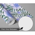 thumbnail image 6 of S4Sassy Tropical Hibiscus Floral Wallpaper - Blue Wall Covering, 25" x 120" Self-Adhesive Vinyl Wallpaper, Decorative Walls Wrap, Easy DIY Wall Covering For Bedroom, Living Room, Living Space, 6 of 9