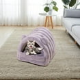 thumbnail image 1 of Cama cueva para mascotas, tienda para gatos, casa con fondo antideslizante, suministros suaves para mascotas, nido de Gato semicerrado, escondite para Gris L, 1 of 10