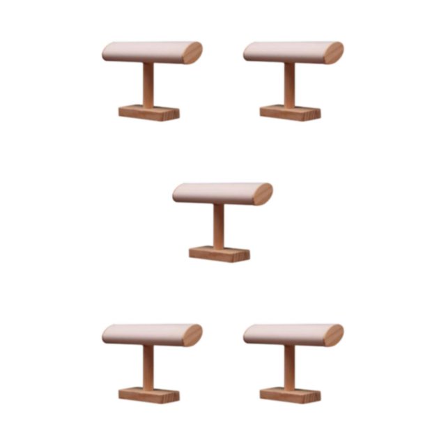 Baohd Jewelry Display Rack | Showcase Bracelet Collection Durable And Eco-friendly Wood Bracelet Display Display Stand White 5Set