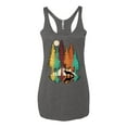 thumbnail image 2 of Trippy California Redwoods Forest Fox Silhouette | Womens Fashion Premium Tri-Blend Racerback Tank Top, Premium Heather, Large, 2 of 4