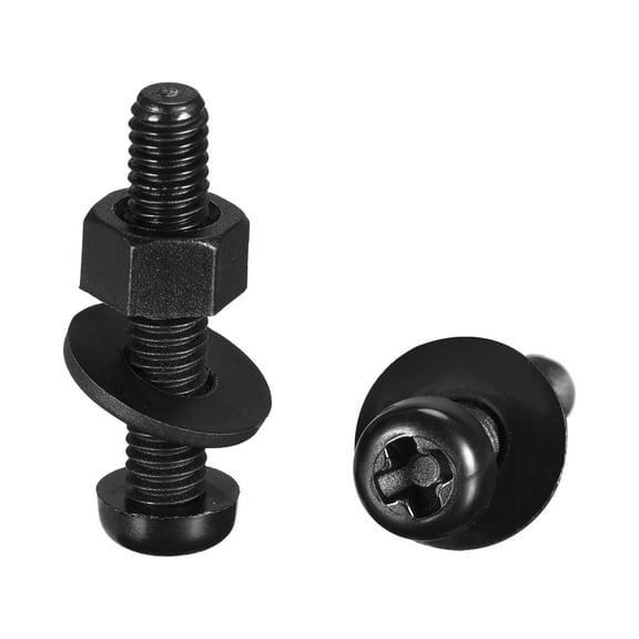 Uxcell M4x20mm Nylon Screw Nut Washer Assortment Kit Black 20 Set