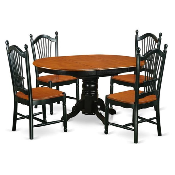 East West Furniture KEDO5BCHW 5 Piece Kitchen Tables & Chair set