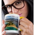 thumbnail image 2 of 3drose, Magic Island, Ala Moana Beach Park, Oahu, Hawaii, 11oz Two-tone Yellow Mug, 2 of 6