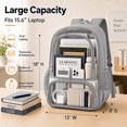 thumbnail image 2 of Lomyolo Clear Backpack for School Boys Girls Adult Transparent Bookbag with Reinforced Straps & 400D Oxford Fabric, Large Capacity Heavy Duty Backpack for Travel, Security, Work, College, Men & Women, 2 of 8