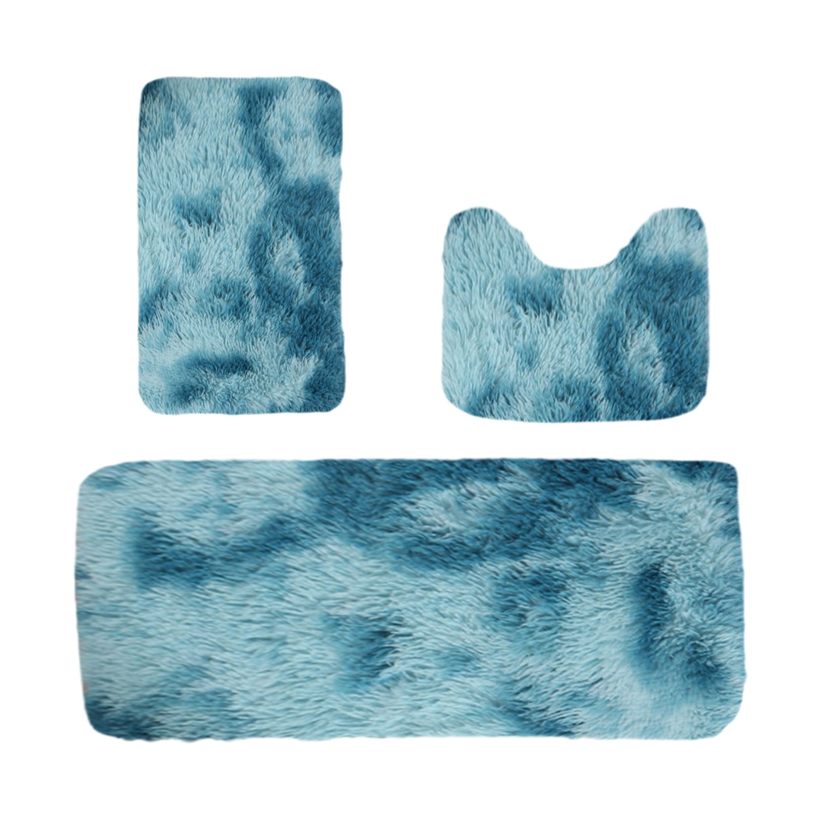Mixed Color Bath Mats Set, 3-Piece Non-Slip Bathroom Rug Set, Soft Water Absorbent Velvet Fleece, Comfortable for Feet, Machine Washable, Easy to Dry, Perfect for Bathroom, Toilet