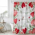 thumbnail image 6 of Valentines Love Heart Shower Curtain Set - 48" x 72" Washable Bathtub Curtain with 12 Hooks, Eucalyptus Red Love Heart Vintage Waterproof Fabric Stall Shower Curtains for Bathroom/Bathtub Décor, 6 of 6