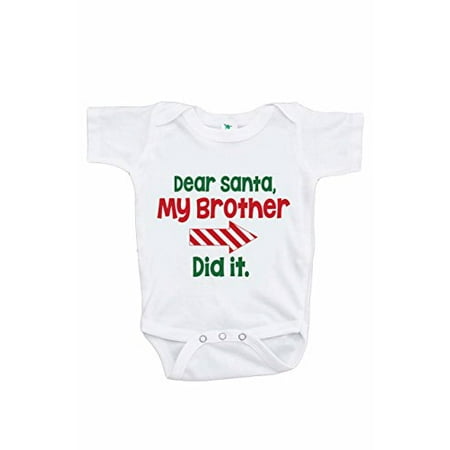 

7 ate 9 Apparel Funny Kids Santa Christmas Onepiece White