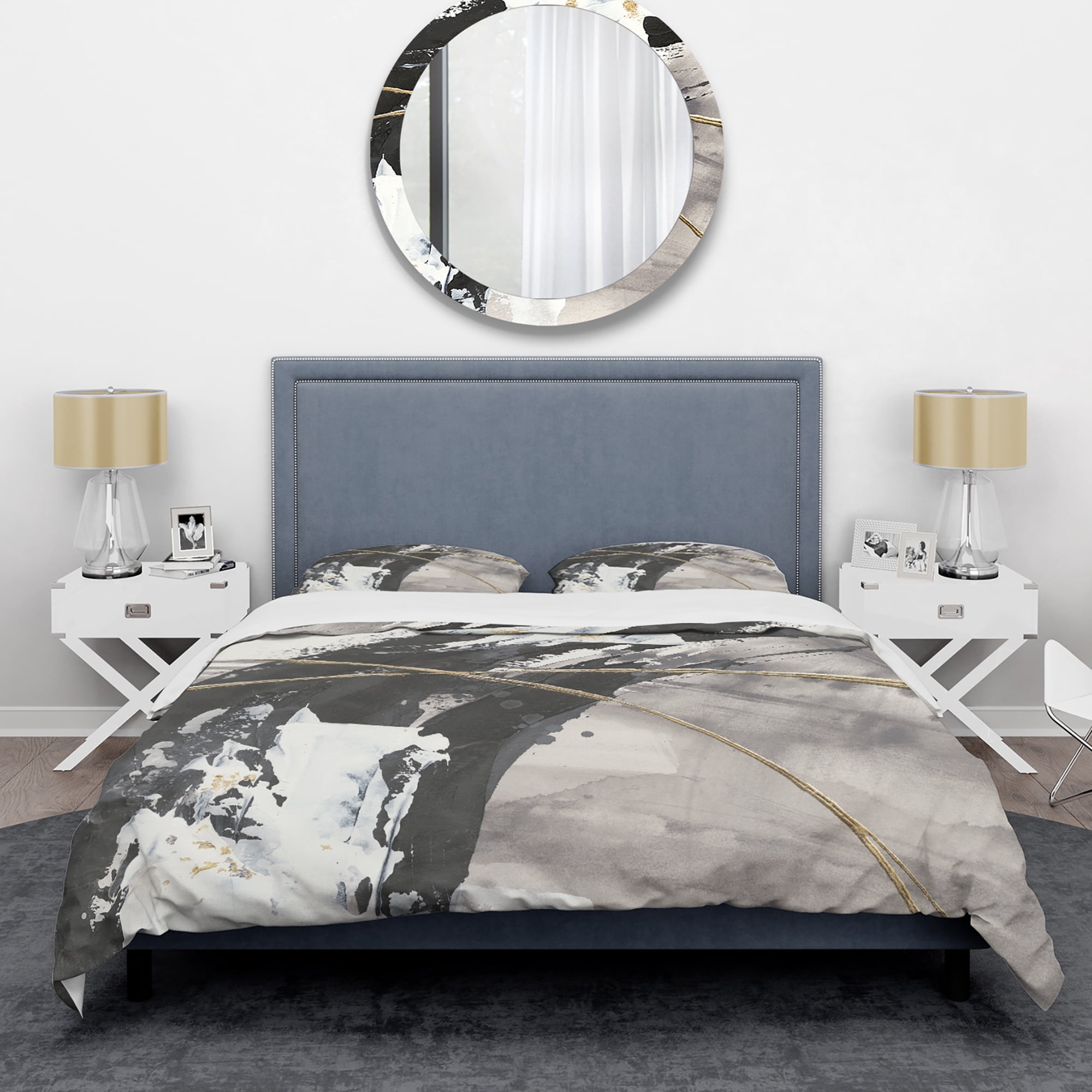Designart 'Glam Painted Arcs I' Glam Duvet Cover Set