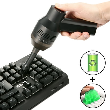 Keyboard Cleaner with Cleaning Gel, Rechargeable Mini Vacuum Cordless Vacuum Desk Vacuum Cleaner, Best Cleaner for Cleaning Dust, Hairs, Crumbs, Laptop, Piano,