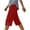 Red, variant on Stamzod Women's Summer Capri Pants Knee Length Straight Leg Pants with Pocket Side Slit Buttons Beach Vacation Capris Pink XXL