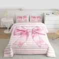 thumbnail image 2 of Castle Fairy Kids Teens Kawaii Bowknot Twin Comforter Sets,Dreamy Ribbon Bow Bedding Set, 2 of 8