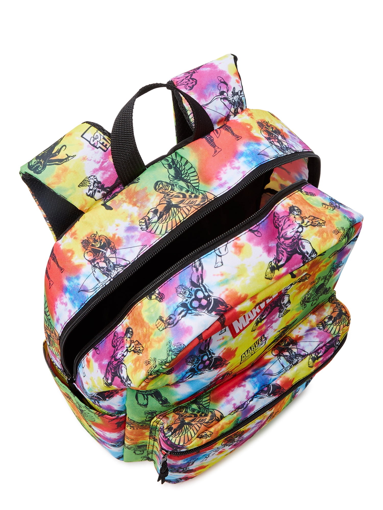 Marvel Comics Superheroes Unisex Printed Backpack Multi-Color Tie Dye