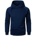thumbnail image 2 of Hpapadks Men's Hoodies Solid Side Zipper Hooded Sweatshirt Modern Asymmetrical Hoodies Pullover Sweatshirts for Men, 2 of 5